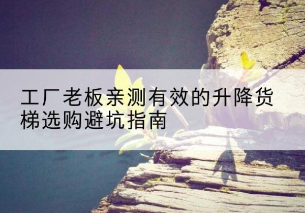 襄城升降货梯怎么选-工厂老板亲测有效的升降货梯选购避坑指南